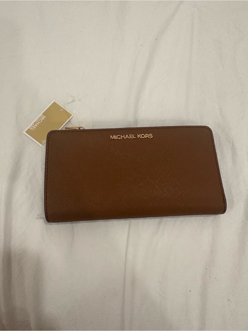 Michael Kors Chestnut Brown Wallet with Gold Logo